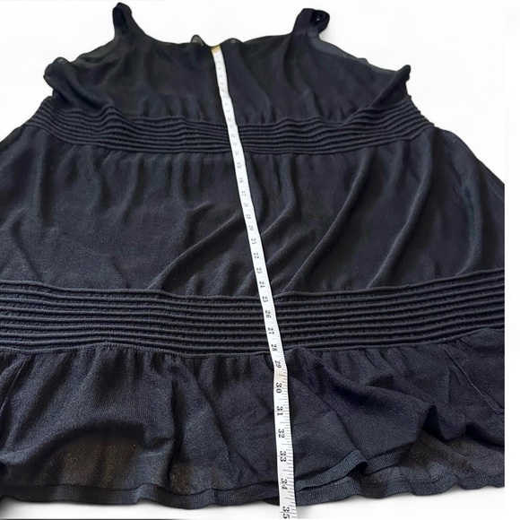 Eileen Fisher Black Silk Dress 3X Minimalist Flowy Sheer Overlay Lagenlook - Picture 8 of 9